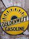 Vintage Golden West Gasoline Sign Old Porcelain Sign 30 Gas Station Petroliana