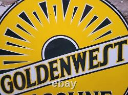 Vintage Golden West Gasoline Sign Old Porcelain Sign 30 Gas Station Petroliana