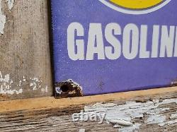 Vintage Good Gulf Porcelain Sign Petroleum Oil Gas Station Service Pump Plate