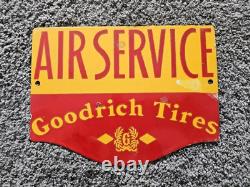 Vintage Goodrich Air Service Porcelain Sign Auto Car Mechanic Gas Pump Sign