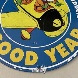 Vintage Goodyear Porcelain Sign Gas Oil Aviation Tire Auto Repair Ad Pump Plate