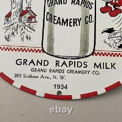 Vintage Grand Rapids Creamery Porcelain Gas Oil Mickey Milk Dairy Jug Pump Sign