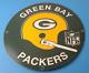 Vintage Green Bay Packers Sign Nfl Football Stadium Porcelain Gas Pump Sign