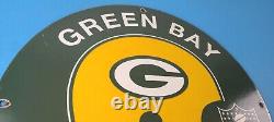 Vintage Green Bay Packers Sign NFL Football Stadium Porcelain Gas Pump Sign