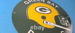 Vintage Green Bay Packers Sign NFL Football Stadium Porcelain Gas Pump Sign