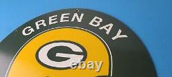 Vintage Green Bay Packers Sign NFL Football Stadium Porcelain Gas Pump Sign