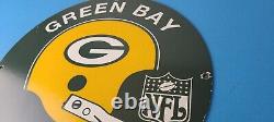 Vintage Green Bay Packers Sign NFL Football Stadium Porcelain Gas Pump Sign