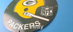 Vintage Green Bay Packers Sign NFL Football Stadium Porcelain Gas Pump Sign