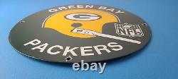 Vintage Green Bay Packers Sign NFL Football Stadium Porcelain Gas Pump Sign