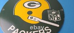 Vintage Green Bay Packers Sign NFL Football Stadium Porcelain Gas Pump Sign