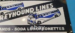 Vintage Greyhound Porcelain Bus Lines Union News Gas Pump Service Station Sign