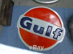 Vintage Gulf Oil Gas Dealer Lighted Sign Kolux Minty