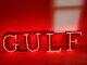 Vintage Gulf Oil Porcelain Neon Sign Gas Station Advertising Lighted Auto