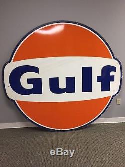 Vintage Gulf Porcelain Sign Gas Oil Ford Chevy