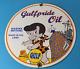 Vintage Gulf Pride Oil Gasoline Porcelain Gas Service Station Pump Plate Sign