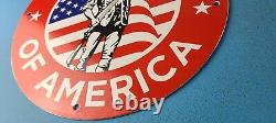Vintage Gun Owners Of America Porcelain 2nd Amendment USA Flag Trump Gas Sign