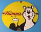 Vintage Hamms Beer Sign Brewery Alcohol Bear Gas Pump Porcelain Sign