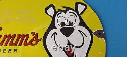 Vintage Hamms Beer Sign Brewery Alcohol Bear Gas Pump Porcelain Sign
