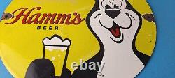 Vintage Hamms Beer Sign Brewery Alcohol Bear Gas Pump Porcelain Sign
