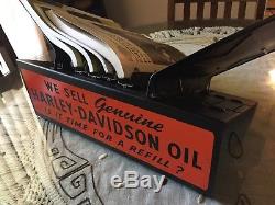 Vintage Harley-Davidson Counter Display Parts Catalog Rack Oil Sign Advertising