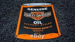 Vintage Harley Davidson Motor Oil Can Porcelain Sign Gas Station Pump Plate Rare