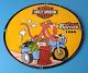 Vintage Harley Davidson Motorcycles Sign Pink Panther Porcelain Gas Pump Sign