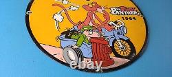 Vintage Harley Davidson Motorcycles Sign Pink Panther Porcelain Gas Pump Sign