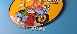 Vintage Harley Davidson Motorcycles Sign Pink Panther Porcelain Gas Pump Sign