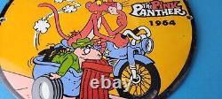 Vintage Harley Davidson Motorcycles Sign Pink Panther Porcelain Gas Pump Sign