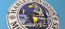 Vintage Harley Davidson Motorcycles Sign Police Biker Gas Girl Porcelain Sign