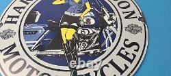 Vintage Harley Davidson Motorcycles Sign Police Biker Gas Girl Porcelain Sign