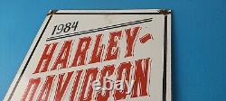 Vintage Harley Davidson Motorcycles Sign Ride Free 84 Porcelain Gas Pump Sign