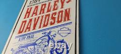 Vintage Harley Davidson Motorcycles Sign Ride Free 84 Porcelain Gas Pump Sign