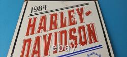 Vintage Harley Davidson Motorcycles Sign Ride Free 84 Porcelain Gas Pump Sign