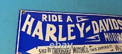 Vintage Harley Davidson Motorcycles Sign Sales Deale Gas Pump Porcelain Sign