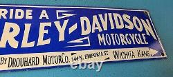 Vintage Harley Davidson Motorcycles Sign Sales Deale Gas Pump Porcelain Sign
