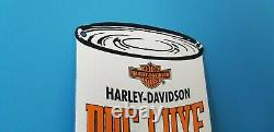 Vintage Harley Davidson Porcelain Gas Motorcycles Service Motor Oil Quart Sign