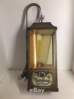 Vintage Heidelberg Light Pilsner Lighted Beer Sign rare oil lamp style