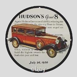 Vintage Hudson 1930 Oil Porcelain Gas Pump Sign