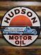Vintage Hudson Porcelain Sign Motor Oil Gas Pump Plate Automobile Supply 12
