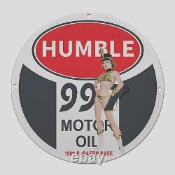 Vintage Humble Motor Oil 1997 Porcelain Gas Pump Sign