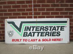 Vintage INTERSTATE BATTERIES Sign Built to Last & Sold Here! Raised auto gas oil