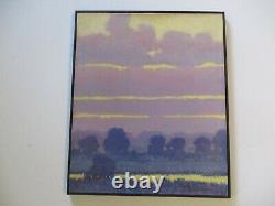 Vintage Impressionism Oil Painting Signed Tonalism Sunset Glow Landscape Mystery