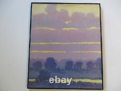 Vintage Impressionism Oil Painting Signed Tonalism Sunset Glow Landscape Mystery