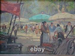 Vintage Impressionist Painting Small Gem Impressionism Street Scene Urban Market