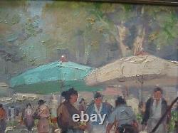 Vintage Impressionist Painting Small Gem Impressionism Street Scene Urban Market