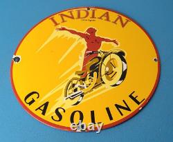 Vintage Indian Gasoline Porcelain Spirit Chief Gas Service Station Pump Sign