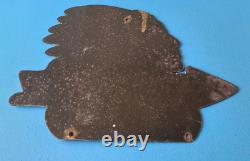 Vintage Indian Lake Sign State Park, Gas Motor Oil Pump Porcelain Indian Sign