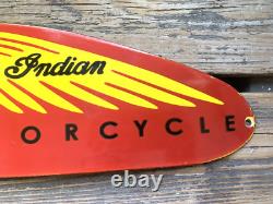 Vintage Indian Motorcycle Motor Oil Sales & Service Gasoline Gas Porcelain Sign