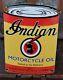 Vintage Indian Motorcycle Oil Can Porcelain Sign Service Station Dealer Gas